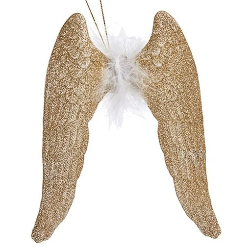 Christmas bauble Krist+ Champagne Plastic Glitter Angel Wings 12,5 x 15 x 2,5 cm (24 Units) - Декорация и