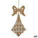 Christmas bauble Krist+ Champagne Plastic Glitter Lasso Rhombus 7,5 x 1 x 15,5 cm 7,5 x 15,5 x 1 cm (24 Units)