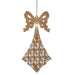 Christmas bauble Krist+ Champagne Plastic Glitter Lasso Rhombus 7,5 x 1 x 15,5 cm 7,5 x 15,5 x 1 cm (24 Units)