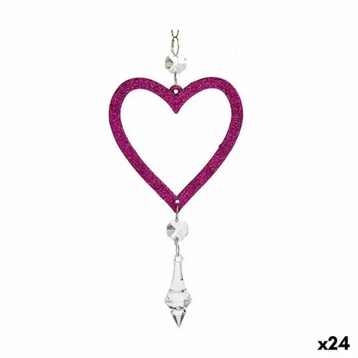 Christmas bauble Krist+ Fuchsia Plastic Glitter 9 x 16 x 2 cm (24 Units) - Декорация и Осветление<<<Дом