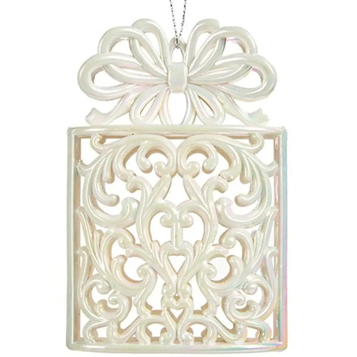Christmas bauble Krist+ Mother of pearl Plastic Glitter Gift Box 7,4 x 11,5 x 4 cm (24 Units) - Декорация и