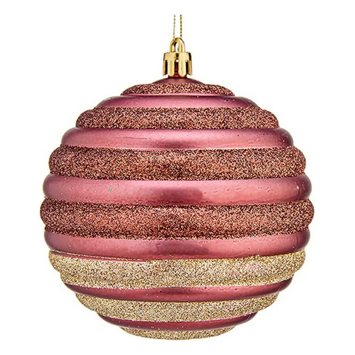 Christmas Bauble Krist+ Pink Plastic Ø 10 cm 6 Units - Декорация и Осветление<<<Дом Градина<<<BigBuy&&&Коледни