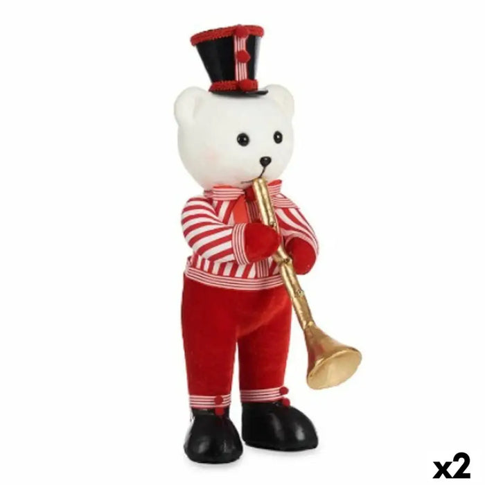 Christmas bauble Krist+ White Black Red Bear Trumpet 15 x 46 x 25 cm (2 Units) - Декорация и Осветление<<<Дом