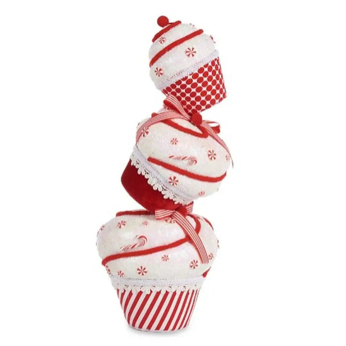 Christmas bauble Krist+ White Red Tower Cake 20 x 50 x 20 cm (2 Units) - Декорация и Осветление<<<Дом