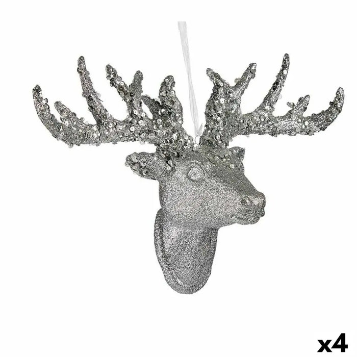Christmas bauble Krist+ White Silver Christmas Reindeer 32 cm Pendant (4 Units) - Декорация и Осветление<<<Дом