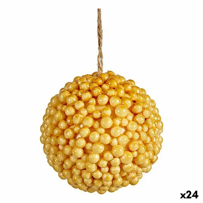 Christmas Bauble Krist+ Yellow Plastic (24 Units) - Декорация и Осветление<<<Дом Градина<<<BigBuy&&&Коледни