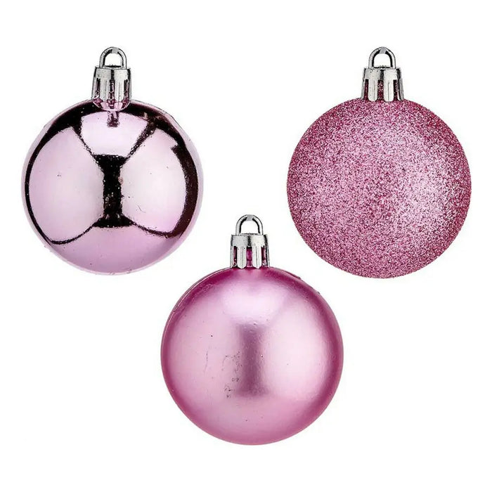 Christmas Bauble Ø 5 cm Pink Plastic 12 x 26,5 x 12 cm - Декорация и Осветление<<<Дом Градина<<<BigBuy&&&Коледни