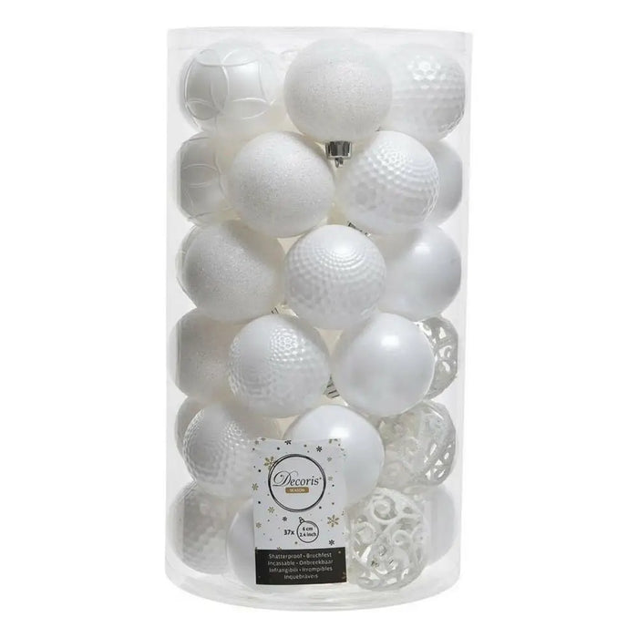 Christmas Baubles Decoris White Plastic - Декорация и Осветление<<<Дом Градина<<<BigBuy&&&Коледни украси<<<Декорация и
