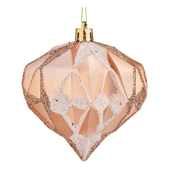 Christmas Baubles Diamond Ø 8 cm 6 Units Copper Plastic - Декорация и Осветление<<<Дом Градина<<<BigBuy&&&Коледни