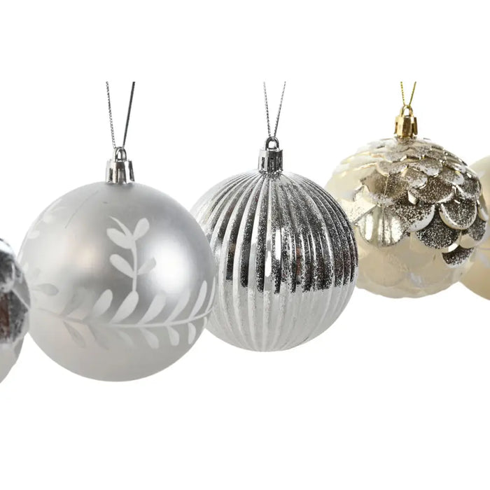 Christmas Baubles Home ESPRIT Golden Silver PVC 16 x 16 x 24 cm (2 Units) - Декорация и Осветление<<<Дом