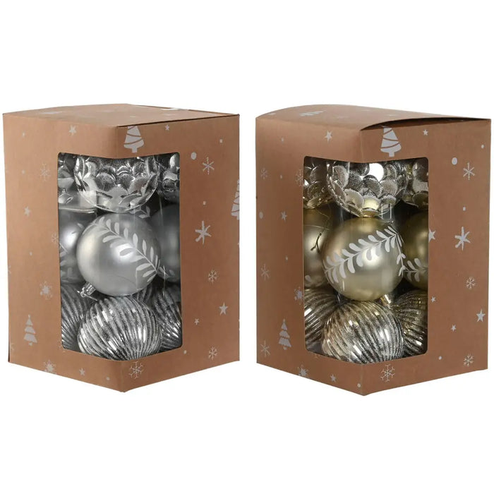 Christmas Baubles Home ESPRIT Golden Silver PVC 16 x 16 x 24 cm (2 Units) - Декорация и Осветление<<<Дом