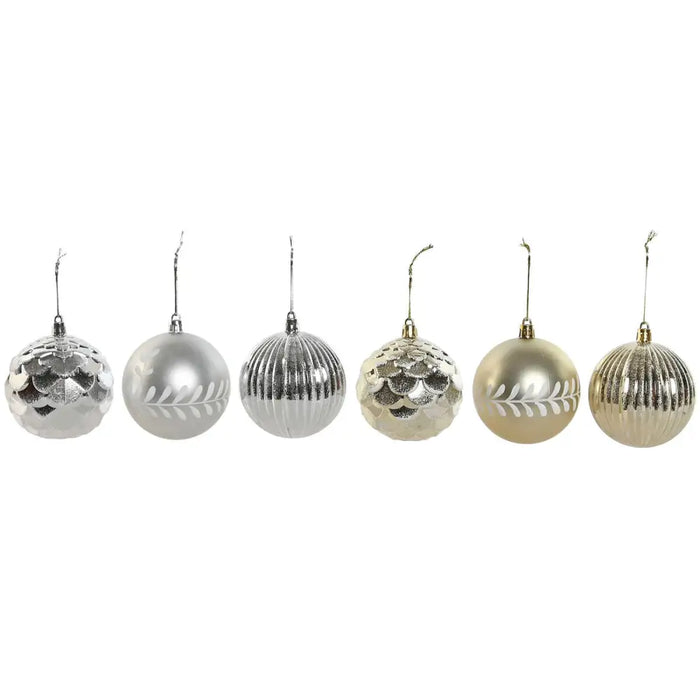 Christmas Baubles Home ESPRIT Golden Silver PVC 16 x 16 x 24 cm (2 Units) - Декорация и Осветление<<<Дом