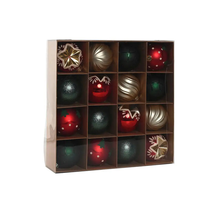 Christmas Baubles Home ESPRIT Red Golden Polyethylene 32,5 x 8 x 32,5 cm (16 Pieces) - Декорация и Осветление<<<Дом