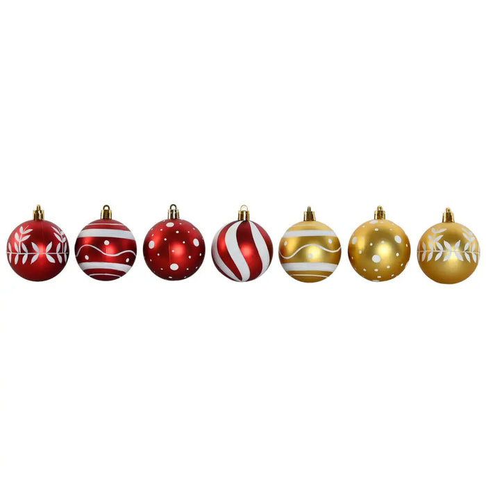 Christmas Baubles Home ESPRIT Red Golden PVC 25 x 6 x 25 cm (16 Pieces) - Декорация и Осветление<<<Дом
