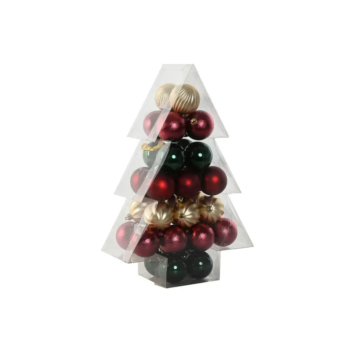 Christmas Baubles Home ESPRIT Red Green Polyethylene 28 x 12 x 42 cm (34 Pieces) - Декорация и Осветление<<<Дом