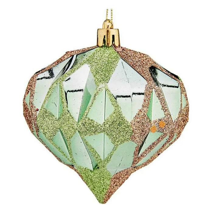 Christmas Baubles Krist+ Green Plastic Diamond Ø 8 cm 6 Units - Декорация и Осветление<<<Дом Градина<<<BigBuy&&&Коледни