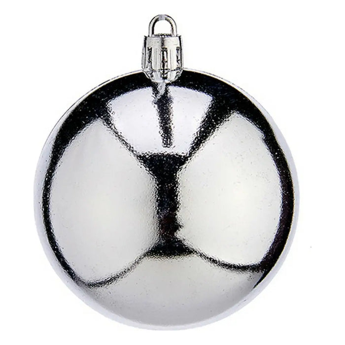 Christmas Baubles Ø 7 cm 12 Units Silver Plastic - Декорация и Осветление<<<Дом Градина<<<BigBuy&&&Коледни
