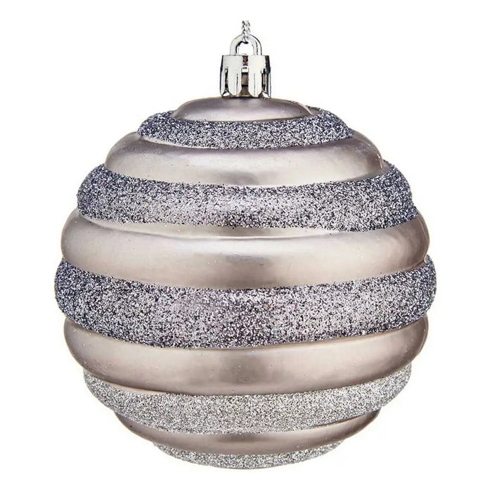 Christmas Baubles Ø 8 cm 6 Units Silver Plastic - Декорация и Осветление<<<Дом Градина<<<BigBuy&&&Коледни