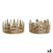 Christmas Candle Holder DKD Home Decor Golden Natural 16,5 x 16,5 x 8,5 cm (2 Units) - Декорация и Осветление<<<Дом
