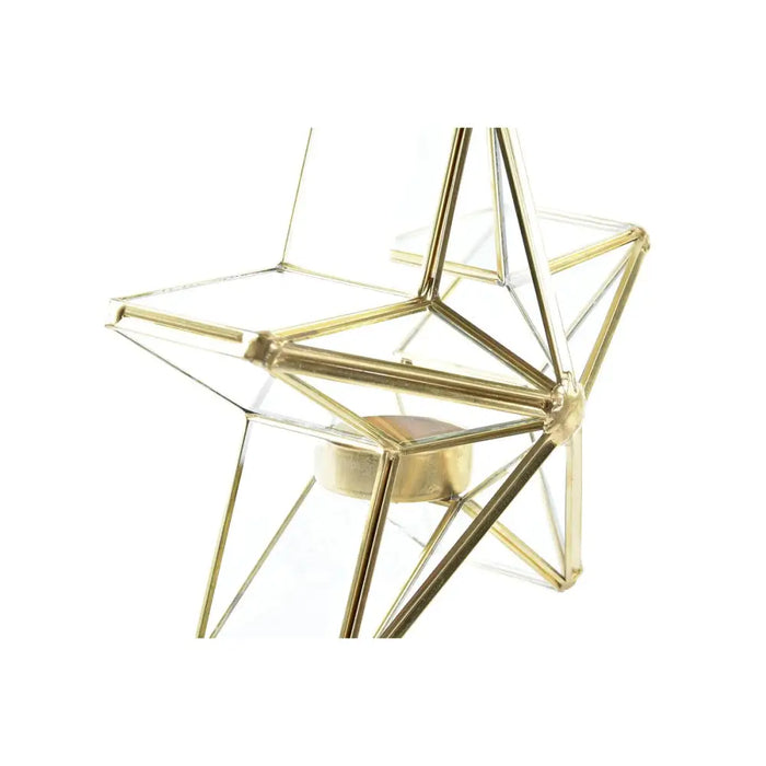 Christmas Candle Holder DKD Home Decor Golden Silver Star 16 x 8 x 16 cm (2 Units) - Декорация и Осветление<<<Дом