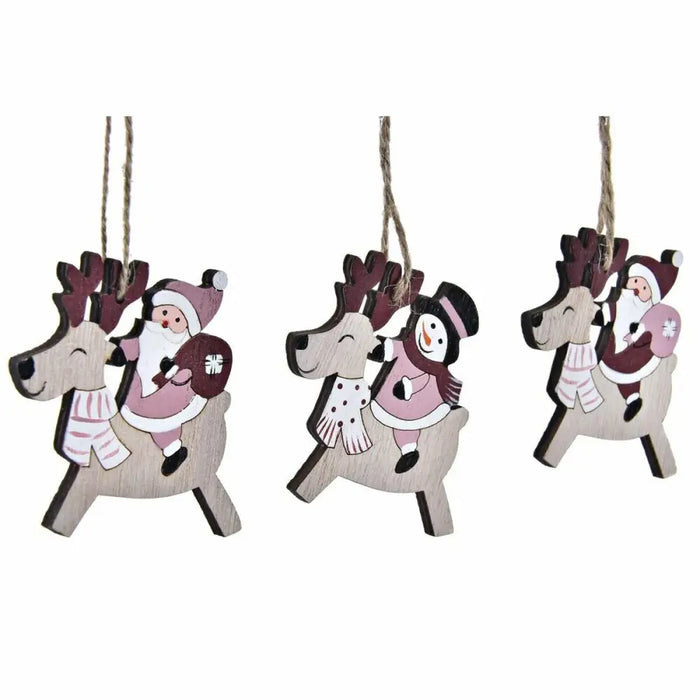 Christmas Decorations Set DKD Home Decor MDF Wood (21 x 8,2 x 1,5 cm) (8 cm) (2 Units) - Декорация и Осветление<<<Дом