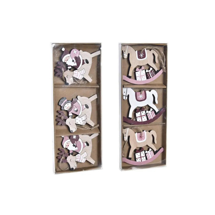 Christmas Decorations Set DKD Home Decor MDF Wood (21 x 8,2 x 1,5 cm) (8 cm) (2 Units) - Декорация и Осветление<<<Дом