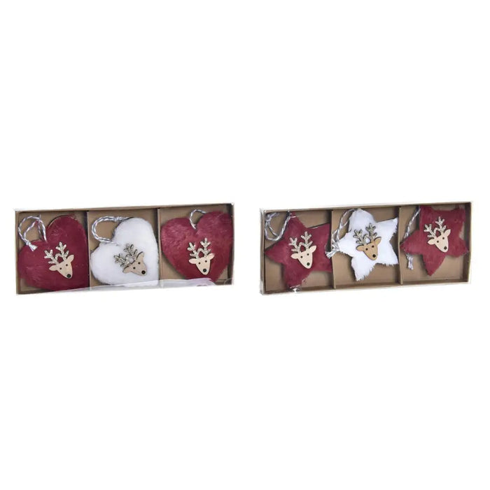 Christmas Decorations Set DKD Home Decor Polyester (21 x 8 x 1 cm) (8 cm) (2 Units) - Декорация и Осветление<<<Дом