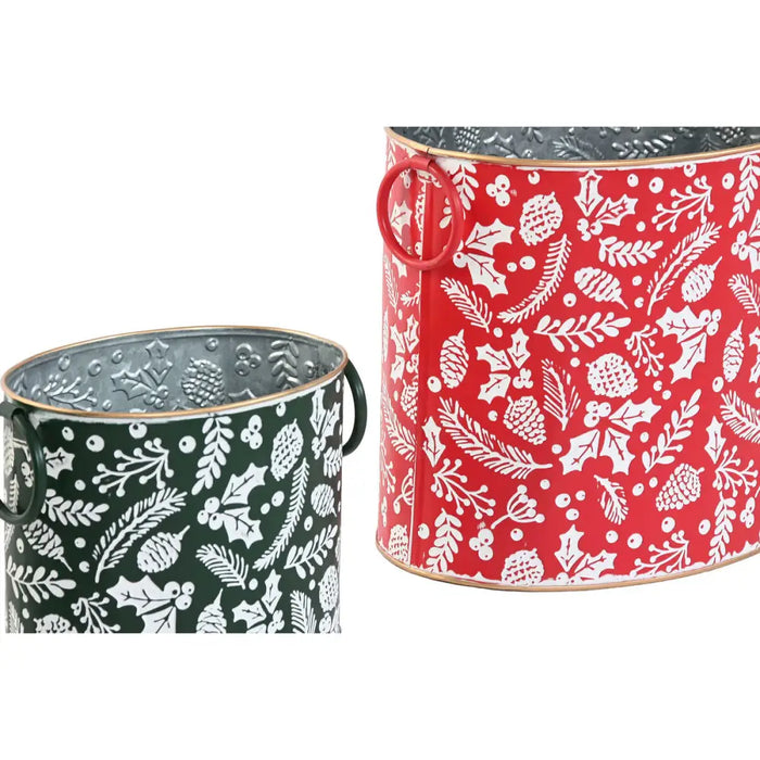 Christmas Decorations Set Home ESPRIT Red Green Christmas 28,5 x 19,5 x 24 cm (3 Pieces) (2 Units) - Декорация и