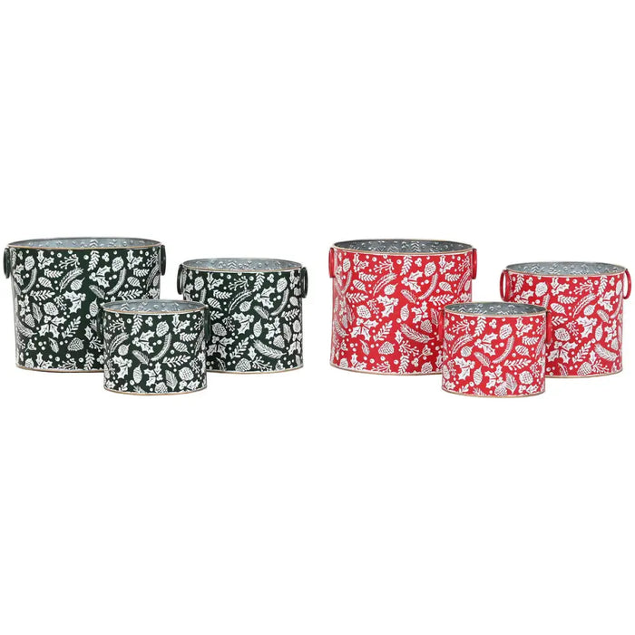 Christmas Decorations Set Home ESPRIT Red Green Christmas 28,5 x 19,5 x 24 cm (3 Pieces) (2 Units) - Декорация и