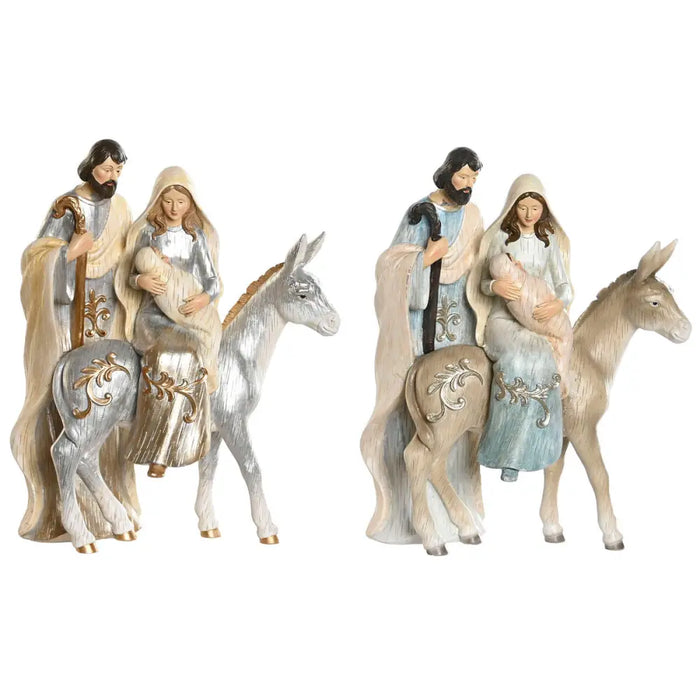 Christmas nativity set DKD Home Decor Blue White Brown Silver Resin 23,5 x 16 x 32 cm (2 Units) - Декорация и