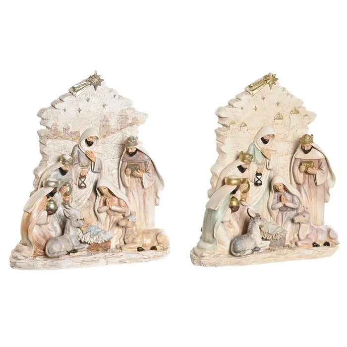 Christmas nativity set DKD Home Decor Blue White Pink Resin 24 x 8 x 27,5 cm (2 Units) - Декорация и Осветление<<<Дом