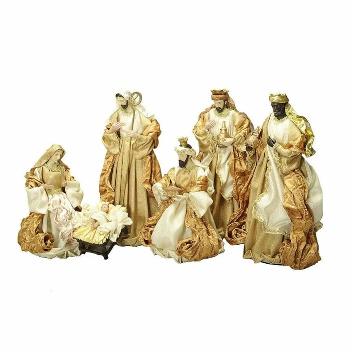 Christmas nativity set DKD Home Decor Golden Crown 30 x 5 x 30 cm 50 x 5 x 50 cm - Декорация и Осветление<<<Дом