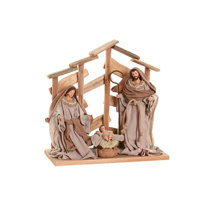 Christmas nativity set Home ESPRIT Brown Beige MDF Wood 30 x 15 x 30 cm - Декорация и Осветление<<<Дом