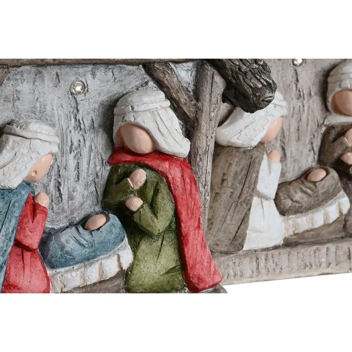 Christmas nativity set Home ESPRIT Green Grey Magnesium 27,5 x 10,5 x 34,5 cm (2 Units) - Декорация и Осветление<<<Дом