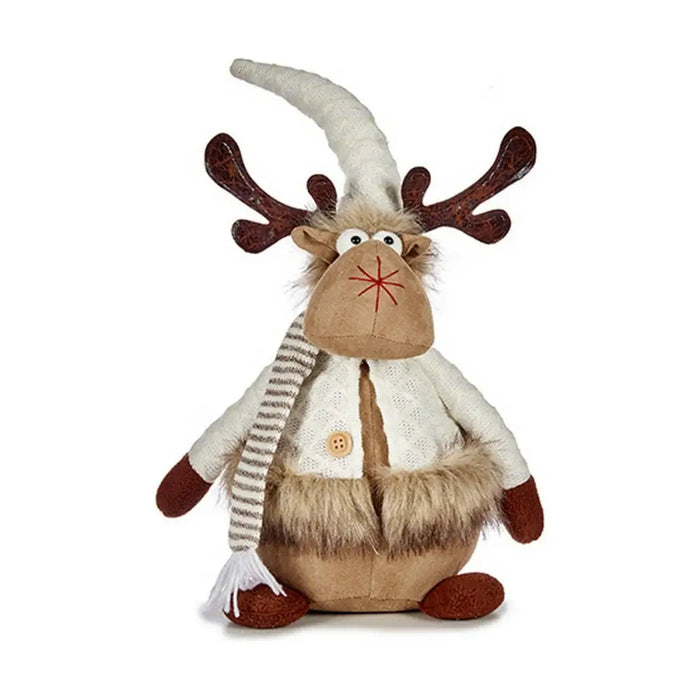 Christmas Reindeer Brown White 15 x 43 x 19 cm - Декорация и Осветление<<<Дом Градина<<<BigBuy&&&Коледни