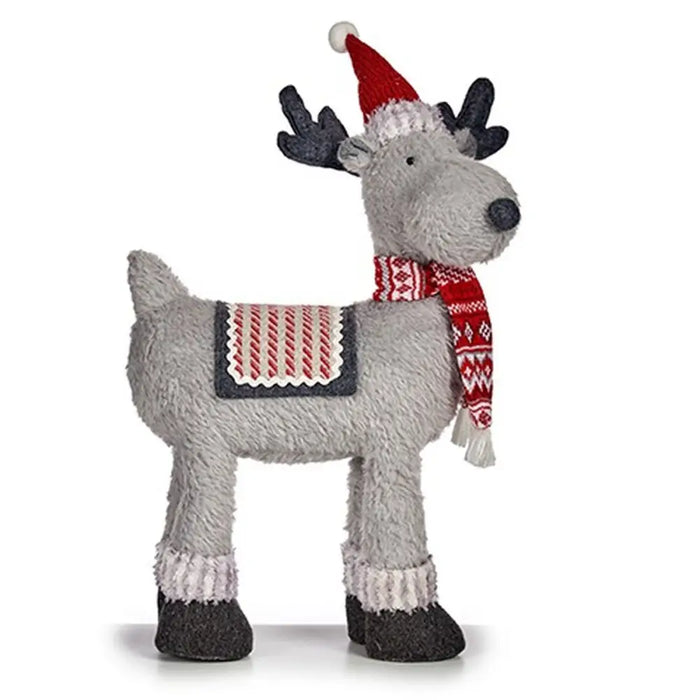 Christmas Reindeer Krist+ White Red Grey Christmas Reindeer 22 x 47 x 45 cm (4 Units) - Декорация и Осветление<<<Дом