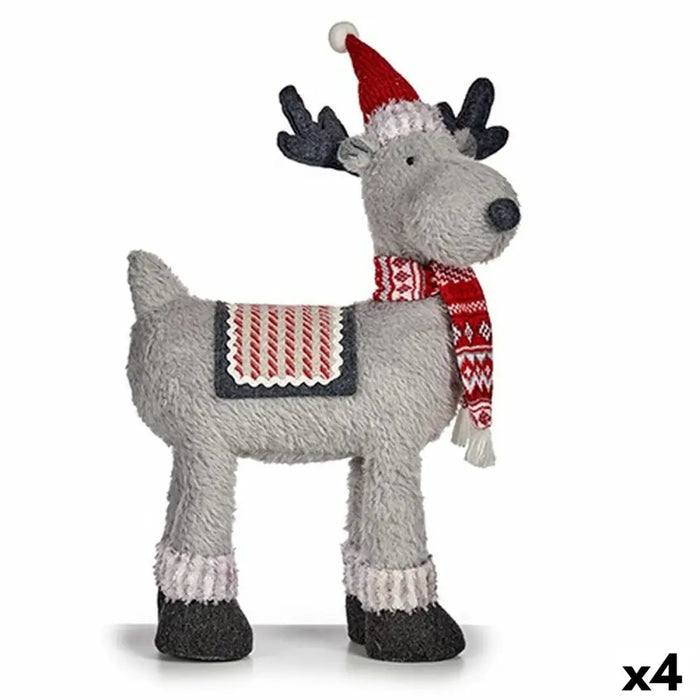 Christmas Reindeer Krist+ White Red Grey Christmas Reindeer 22 x 47 x 45 cm (4 Units) - Декорация и Осветление<<<Дом