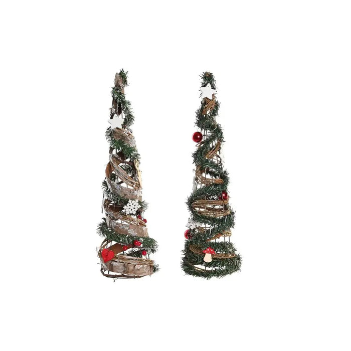 Christmas Tree DKD Home Decor Natural Red Metal Green (14 x 14 x 51 cm) (2 Units) - Декорация и Осветление<<<Дом