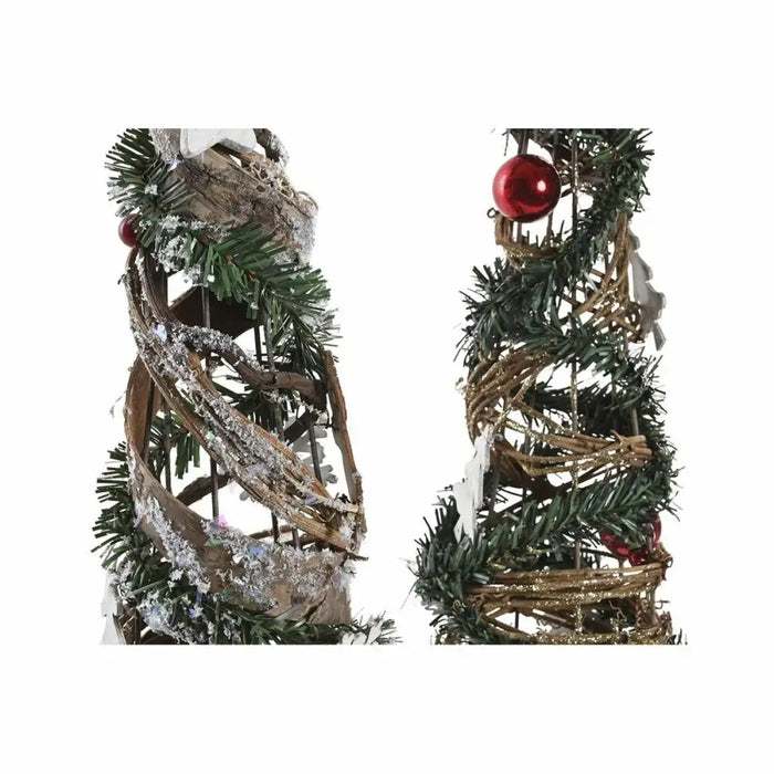 Christmas Tree DKD Home Decor Natural Red Metal Green (14 x 14 x 51 cm) (2 Units) - Декорация и Осветление<<<Дом