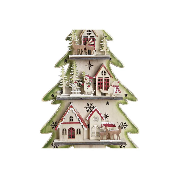 Christmas Tree DKD Home Decor Red Tree Blue Pink Wood Green (23 x 9 x 47 cm) (2 Units) - Декорация и Осветление<<<Дом