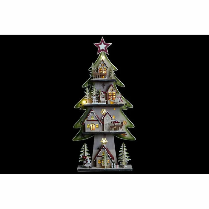 Christmas Tree DKD Home Decor Red Tree Blue Pink Wood Green (23 x 9 x 47 cm) (2 Units) - Декорация и Осветление<<<Дом