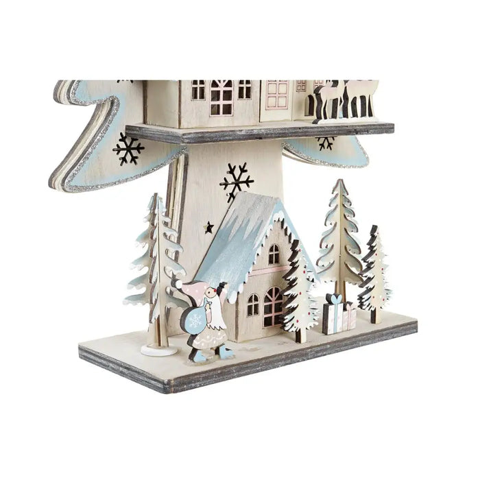 Christmas Tree DKD Home Decor Red Tree Blue Pink Wood Green (23 x 9 x 47 cm) (2 Units) - Декорация и Осветление<<<Дом