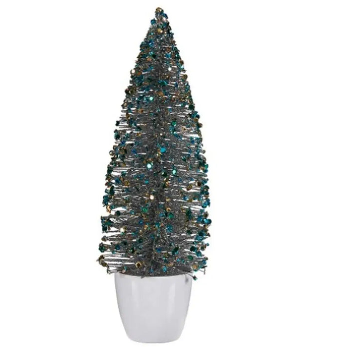 Christmas Tree Krist+ Blue Golden Plastic Christmas Tree 10 x 33 x 10 cm (6 Units) - Декорация и Осветление<<<Дом