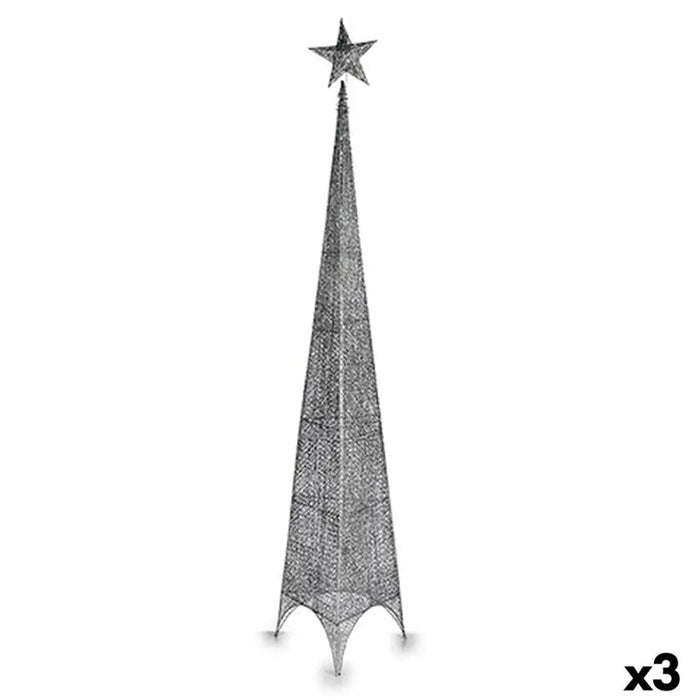 Christmas Tree Krist+ Silver Metal Plastic Star Tower 42 x 218 x 42 cm 188 x 8 x 42 cm (3 Units) - Декорация и