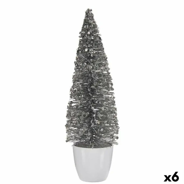 Christmas Tree Krist+ White Silver Plastic Christmas Tree 10 x 33 x 10 cm (6 Units) - Декорация и Осветление<<<Дом