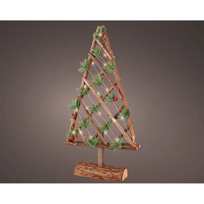 Christmas Tree Lumineo Soft green Wood 25,5 x 6 x 49 cm MicroLED Ornamental - Декорация и Осветление<<<Дом