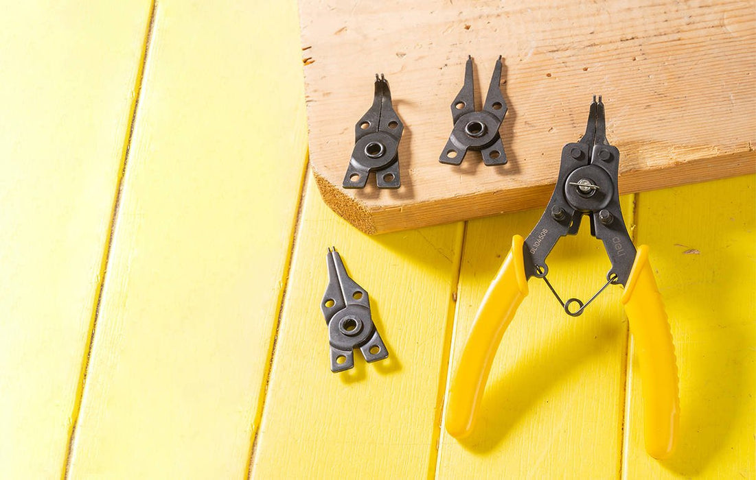 Circlip Pliers 6’’ Deli Tools EDL104506 (yellow) - Pliers<<<Tools<<<InnproXML
