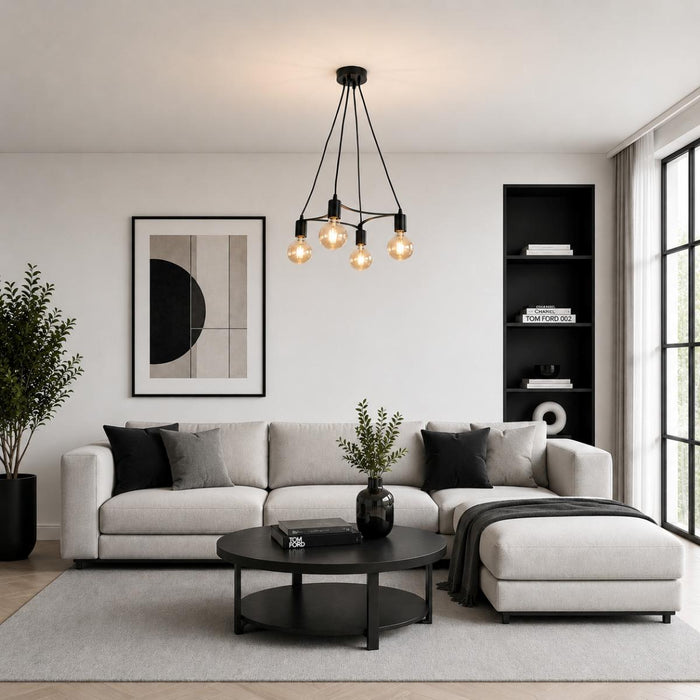 CHANDELIER REA 4ХЭ27 BLACK