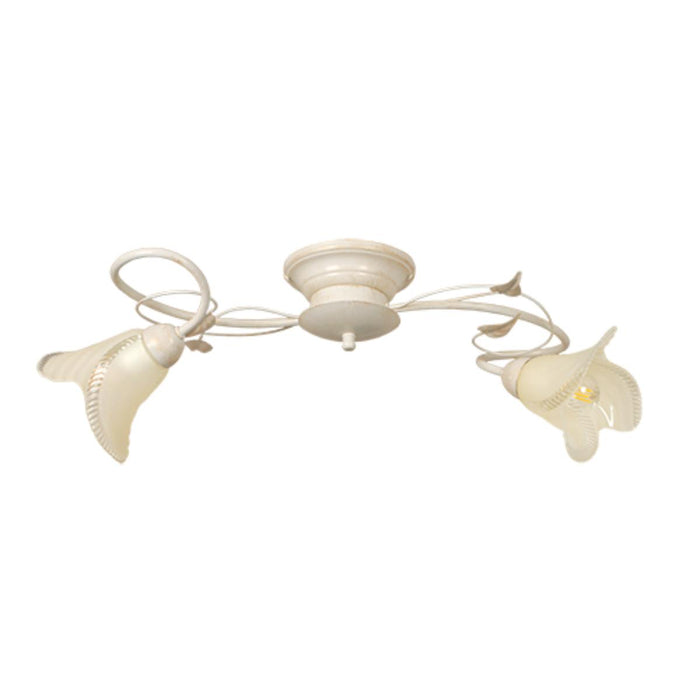 CEILING, CREAM/EFFECT, E14, 2X60W LAURA