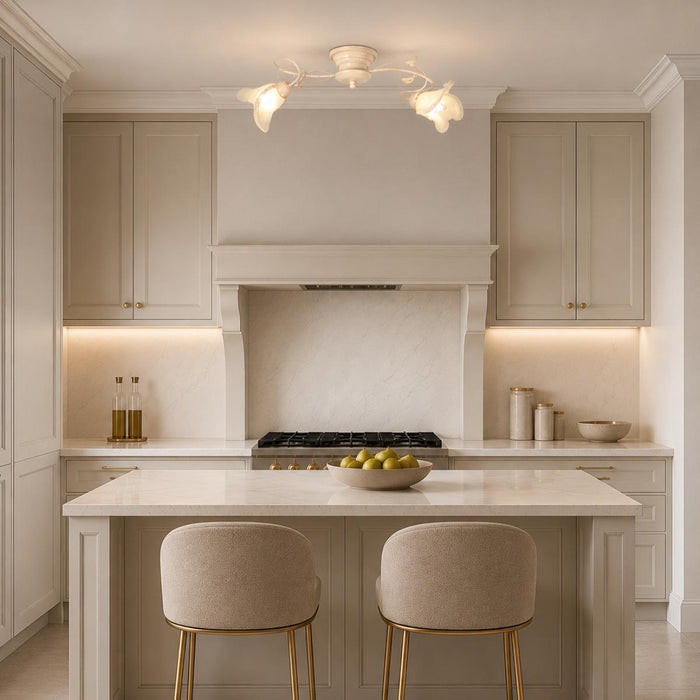 CEILING, CREAM/EFFECT, E14, 2X60W LAURA